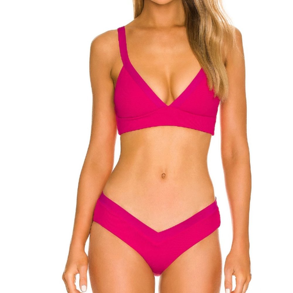 L*SPACE Vera Bikini Top and Pratt Bikini Bottom in Bougainvillea size small